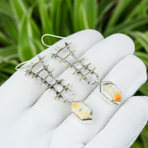 Spiny Oyster Copper Turquoise Earring 925 Sterling Silver Earring 18K Gold Plated Antique Earring Handmade Jewelry Gemstone Earring For Gift