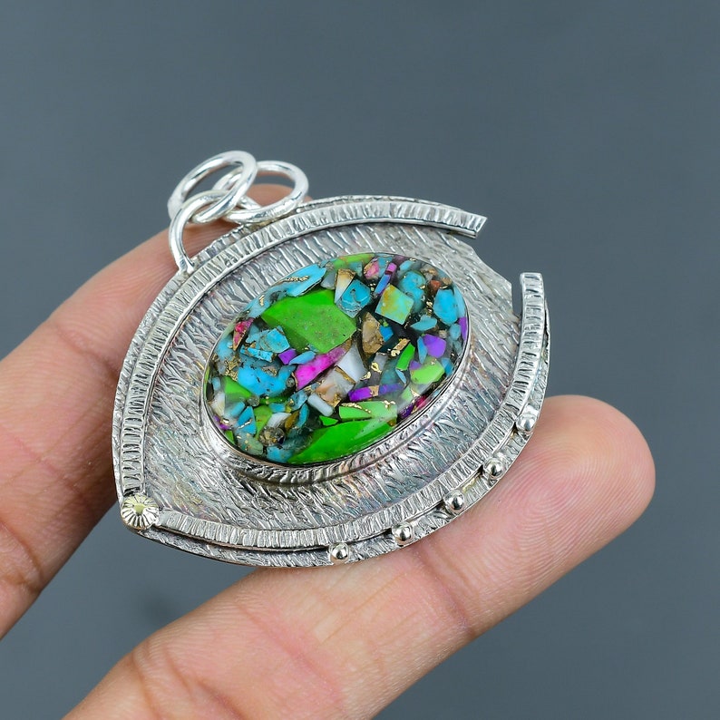 Fiesta Kingman Turquoise Pendant Multi Copper Turquoise Pendant 925 ...