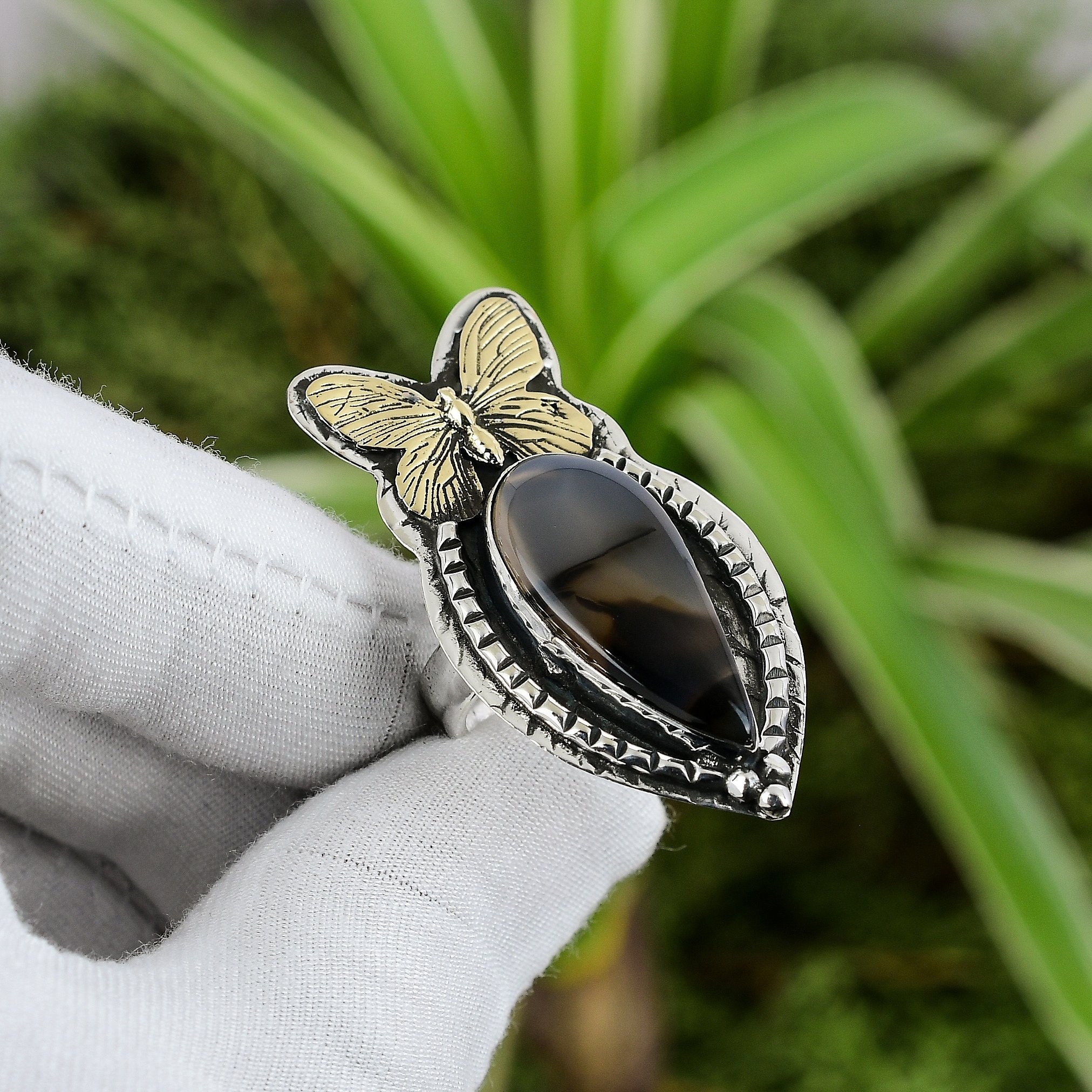 Montana Agate Ring Sterling Silver Silver Montana Agate Jewelry MADE TO ORDER