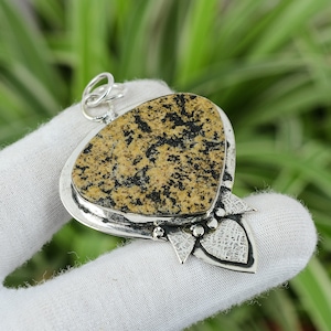Handmade Psilomelane Dendrite 925 Sterling Silver Pendant