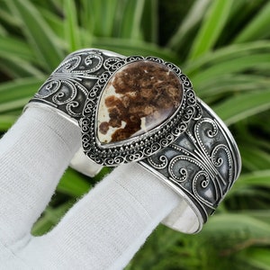 Spessartine Garnet Sterling Silver Bangle: Adjustable Cuff Bracelet