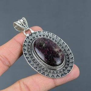 Pink Tourmaline Pendant 925 Sterling Silver Pendant Handmade Stylish Jewelry Original Gemstone Pendant Wedding Gift Vintage Design Pendants