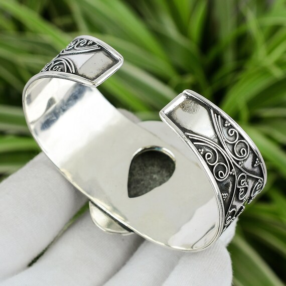 Bracelet Manchette En Argent 925 Avec Améthyste Et Labradorite - Ajustable - Fait Main - Neuf