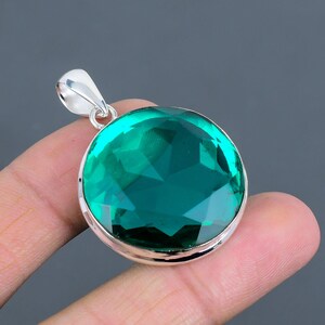 Faceted Chrome Diopside Pendant: 925 Sterling Silver, Handmade Gemstone Jewelry
