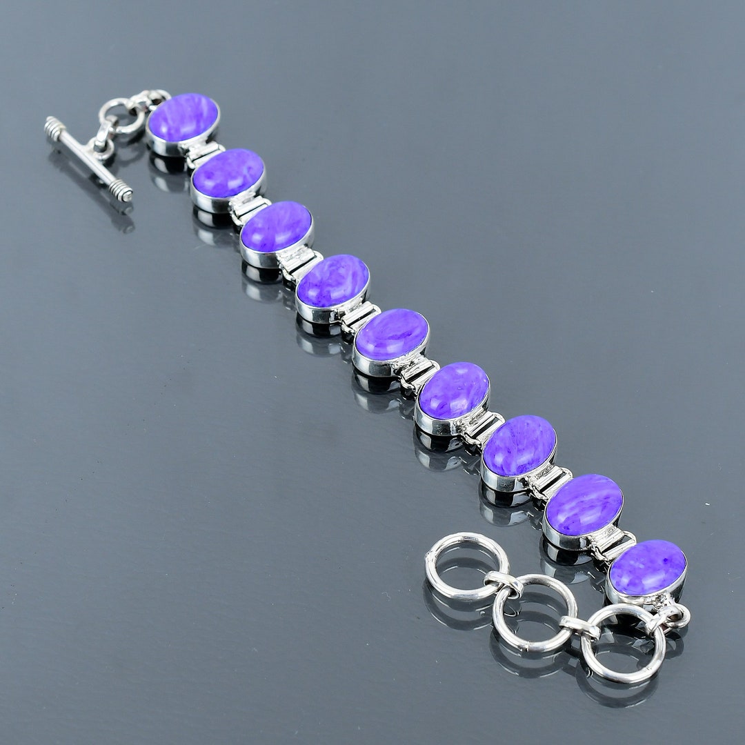 Bracelet minimaliste en argent sterling et pierre naturelle couleur rubis - Clara de Bopro