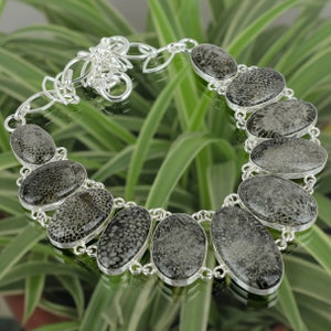 Stingray Coral Necklace 925 Sterling Silver Necklace Adjustable Chain Necklace Handmade Jewelry Real Gemstone Necklace Anniversary Gift