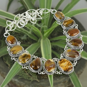 Handmade Mookaite 925 Sterling Silver Necklace - Adjustable Chain