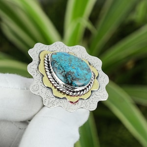 Shattuckite Ring 925 Sterling Silver Ring Adjustable Ring 18K Gold Plated Top Quality Gemstone Ring Handmade Jewelry Anniversary Gift
