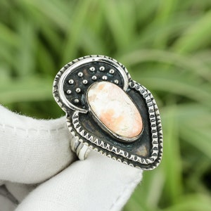 Scolecite Ring 925 Sterling Silver Ring Ring Size 8 Natural Gemstone Jewelry Latest Design Ring Wonderful Handmade Jewelry Engagement Gift