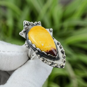 Mookaite Ring 925 Sterling Silver Ring Ring Size 8.75 Handmade Jewelry Bridesmaid Gift Original Gemstone Ring Statement Jewelry Unique Ring