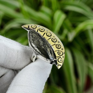 Marcasite Ring 925 Sterling Silver Ring Adjustable Ring 18K Gold Plated Handmade Decent Ring Gemstone Ring Marcasite Jewelry Bridesmaid Gift
