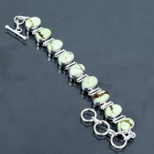 Lemon Chrysoprase Bracelet 925 Sterling Silver Bracelet Handmade Jewelry Gemstone Adjustable Chain Bracelet Engagement Gifts Silver Jewelry
