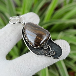 Boulder Opal Pendant 925 Sterling Silver Pendant Gemstone Silver Pendant Handmade Designer Pendant Statement Pendant Wedding Jewelry Gift