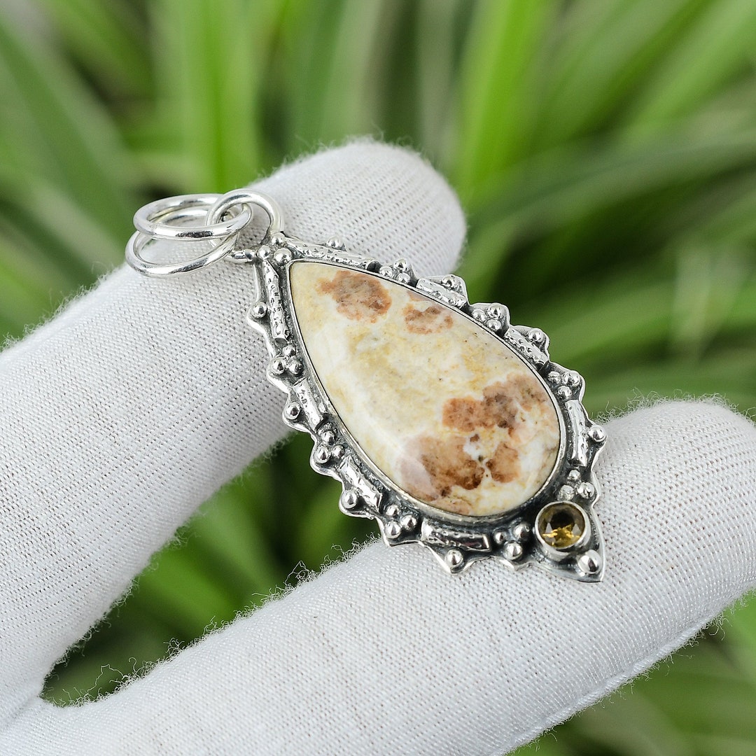 Pendentif En Argent 925 Avec Citrine Et Grenat Spessartite - Raffiné, Neuf Avec étiquettes
