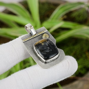 Picasso Jasper Pendant 925 Sterling Silver Pendant 18K Gold Plated Handmade Gemstone Pendant Women&#39;s Special Gift Statement Pendant