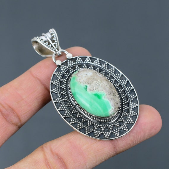 Sterling Silver Variscite Filigree Pendant Sterling Silver Variscite Filigree Pendant
