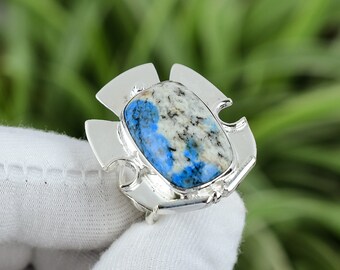 Handmade K2 Jasper Sterling Silver Ring - Size 7.25
