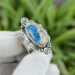 Handmade K2 Jasper Ring: Oval Gemstone, 925 Sterling Silver, Size 8