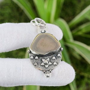 Natural Imperial Jasper Boho Style 925 Sterling Silver Pendant Necklace 1 1/2 R1280 Natural Imperial Jasper Boho Style 925 Sterling Silver Pendant Necklace 1 1/2 R1280