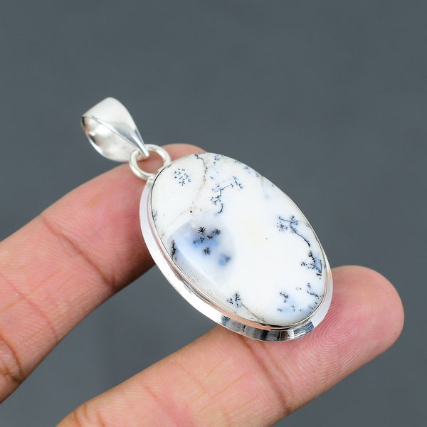 Dendrite Opal Pendant 925 Sterling Silver Pendant Natural Gemstone Jewelry Ethnic Pendant Handmade Jewelry Gift For Women Birthstone Pendant