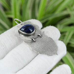 Sodalite Pendant 925 Sterling Silver Pendant Genuine Gemstone Pendant Attractive Handmade Boho Pendant Women&#39;s Special Gift Oxidized Pendant