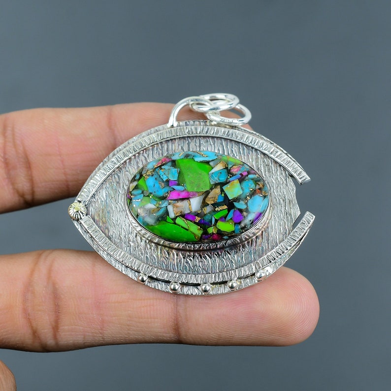 Fiesta Kingman Turquoise Pendant Multi Copper Turquoise Pendant 925 ...