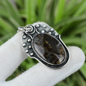 Montana Agate Pendant 925 Sterling Silver Pendant Elegant Jewelry Genuine Gemstone Pendant Statement Pendant Handmade Jewelry Gift For Mom