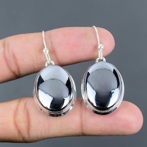 Shungite Earring 925 Sterling Silver Earrings Birthstone Earring Fabulous Gemstone Jewelry Drop Earring Engagement Gifts Handmade Jewelry