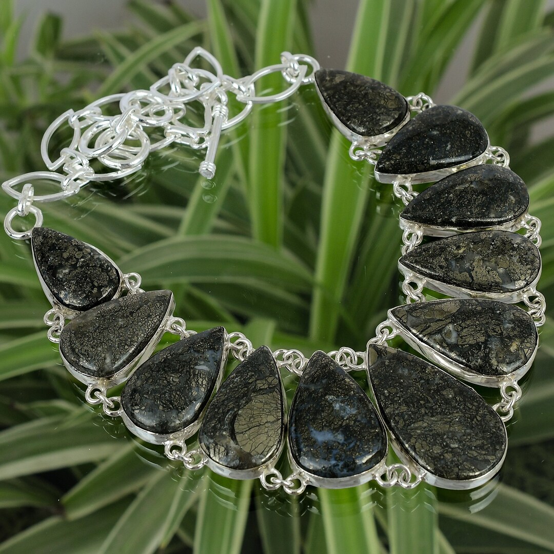 Marcasite Necklace 925 Sterling Silver Necklace Adjustable Chain
