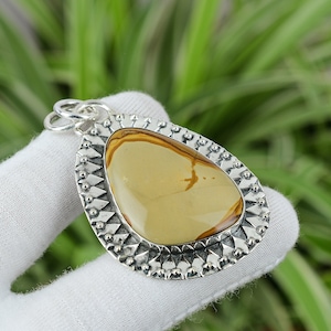 Handmade Picture Jasper Pendant: Oxidized Sterling Silver Boho Jewelry
