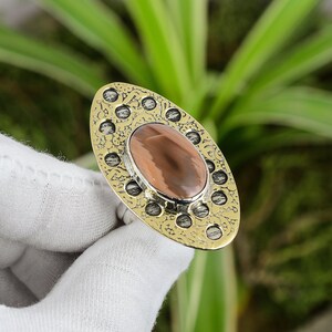 Imperial Jasper Ring 925 Sterling Silver Ring 18K Gold Plated Adjustable Ring Real Gemstone Ring Handmade Women Jewelry Designer Ring