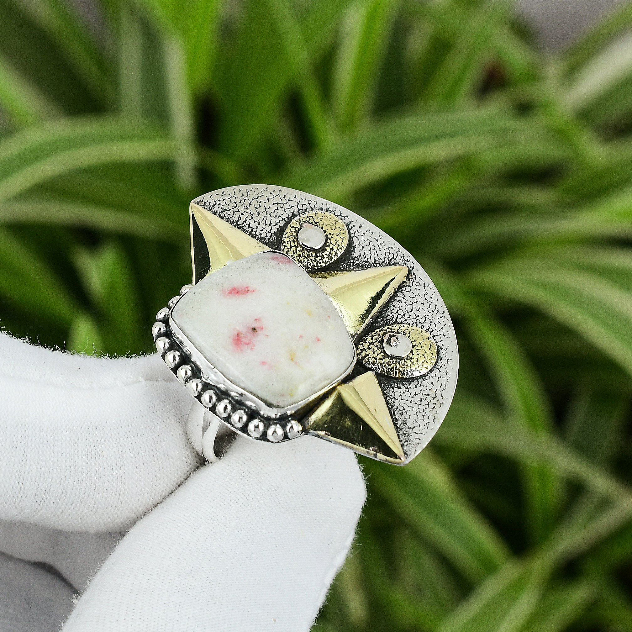 入園入学祝い Silver Sterling 925 Ring Cinnabar Ring 18K Ring Adjustable ペンダントトップ、チャーム