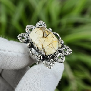 Brecciated Mookaite Ring 925 Sterling Silver Ring Ring Size 6.25 Wonderful Gemstone Ring Wedding Jewelry Handmade Unique Ring Brand New Ring