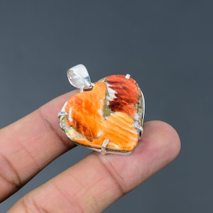 Spiny Oyster Copper Turquoise Pendant 925 Sterling Silver Pendant Gemstone Handmade Jewelry Gift For Her Heart Shape Pendant Decent Pendants