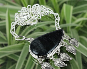 Handmade Picasso Jasper 925 Sterling Silver Necklace: Adjustable Gemstone Jewelry