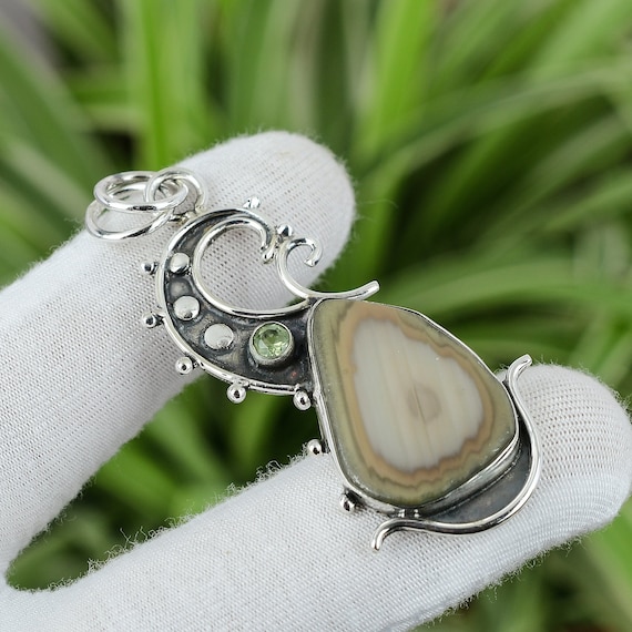 Impressionante Pendente Naturale Della Pietra Preziosa Di Amolite - Foto 3