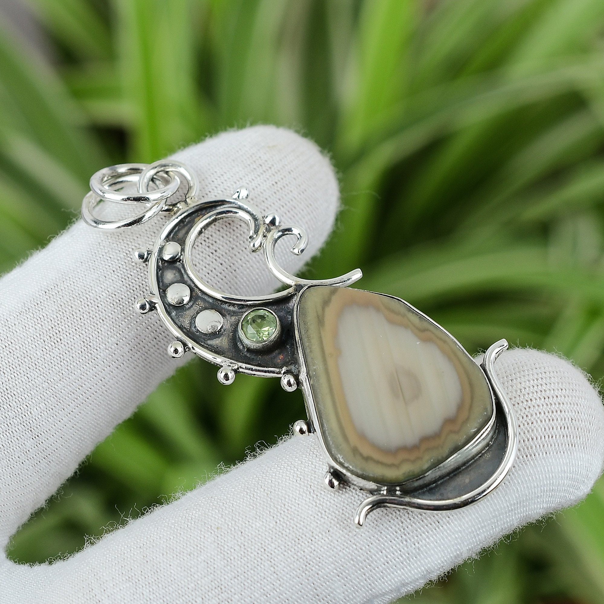 1x CIONDOLO ARGENTO STERLING BRILLANTE CZ FIBBIA PERLA SPILLA - Foto 3