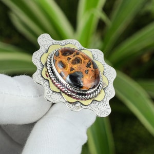 Bauxite Ring 925 Sterling Silver Ring Adjustable Ring 18K Gold Plated Top Quality Gemstone Ring Handmade Unique Jewelry Gift For Mom