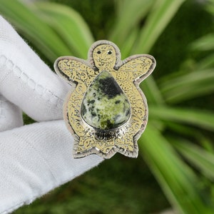 Gogunjula Ring 925 Sterling Silver Ring Adjustable Ring 18K Gold Plated Natural Gemstone Ring Handmade Tortoise Ring Anniversary Gift