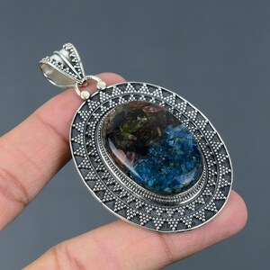 Colgante de turmalina de sandía de cobre Colgante de plata de ley 925 Joyería hecha a mano de piedras preciosas Colgante vintage Regalo para la madre Colgante nuevo