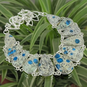 Handmade K2 Jasper 925 Sterling Silver Necklace - Boho Dainty Jewelry