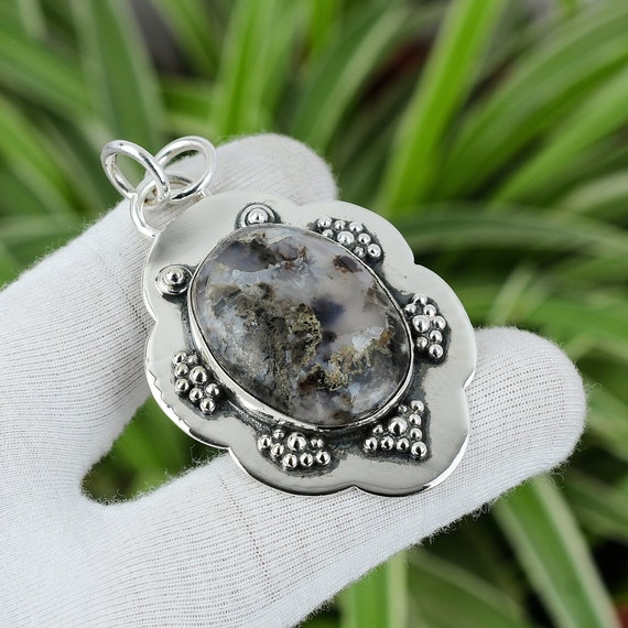 Pendentif Fait Main En Argent Sterling 925 Avec Une Pierre Précieuse