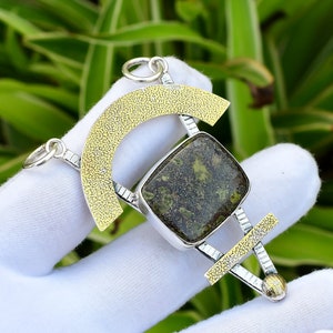 Dragon Bloodstone Pendant 925 Sterling Silver Pendant 18K Gold Plated Handmade Pendant Genuine Gemstone Pendant Wedding Gift For Mother