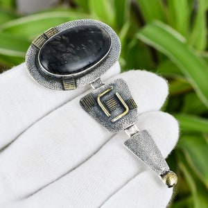 Picasso Jasper Pendant 925 Sterling Silver Pendant 18K Gold Plated Real Gemstone Pendant Stylish Pendant Handmade Pendant Gift For Her