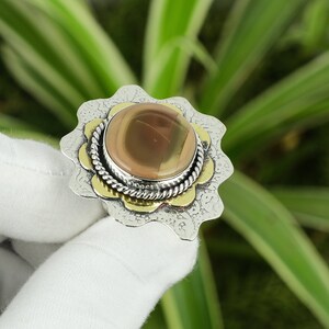 Imperial Jasper Ring 925 Sterling Silver Ring Adjustable Ring 18K Gold Plated Gemstone Ring Handmade Ring Antique Jewelry For Gift