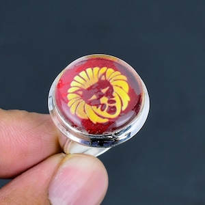 Leo zodiac sign in red onyx ring 925 sterling silver ring adjustable ring leo zodiac sign astrological jewelry horoscope ring gemstone ring
