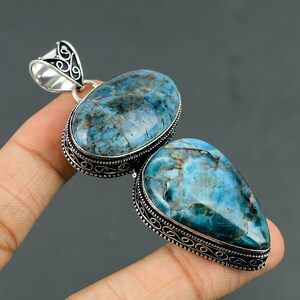Neon Apatite Pendant 925 Sterling Silver Pendant A One Quality Gemstone Pendant Handmade Vintage Jewelry Gift For Her Boho Hippie Pendant