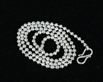 Chaîne de perles en argent, bijoux en argent, chaîne en argent sterling 925, chaîne de bijoux faits main pour pendentifs, chaîne de collier fait main, chaîne de boules d'argent