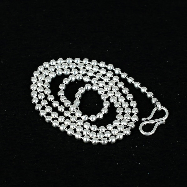 Silver Beads Chain Silver Jewelry 925 Sterling Silver Chain Handmade Jewelry Chain For Pendants Handmade Necklace Chain Silver Ball Chain
