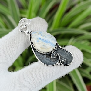 Blue Scheelite Pendant 925 Sterling Silver Pendant Excellent Quality Gemstone Pendant Handmade Brand New Jewelry Healing Stone Gift For Him